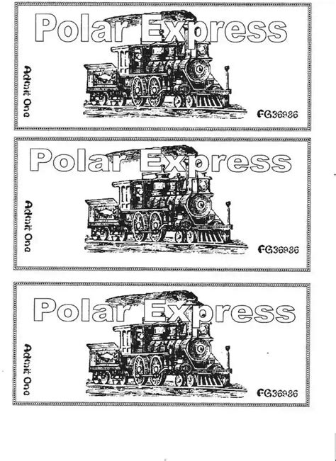 Polar Express Coloring Page Tickets Cutout Train Coloring Pages