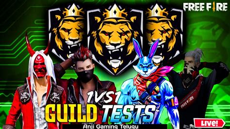 Guild Tests 1vs1 Mama Free Fire TeluguLive ANJIGAMING Free Fire Live