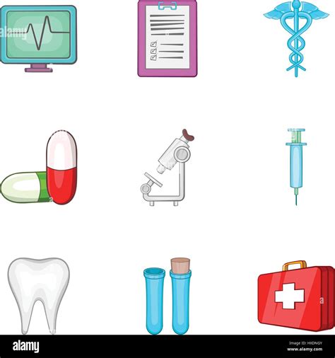 Diagnosis Icons Set Cartoon Style Stock Vector Image And Art Alamy