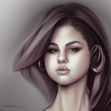 Milt Kahl Pencil Sketch Of Selena Gomez Creative Fabrica