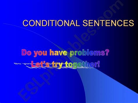 Esl English Powerpoints Conditionals