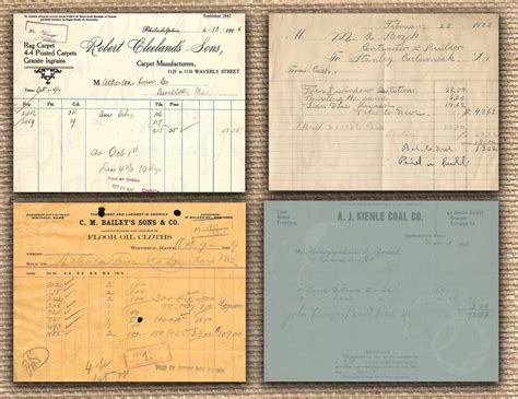 Vintage Ledgers And Receipts Digital Download Junk Journal Etsy