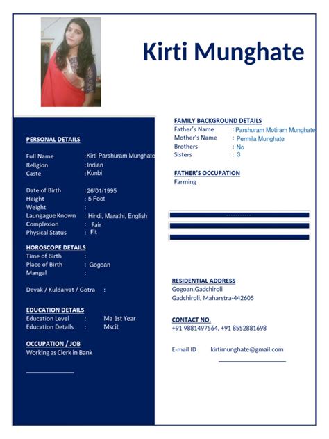 10 Marriage Biodata Template In Word Pdf