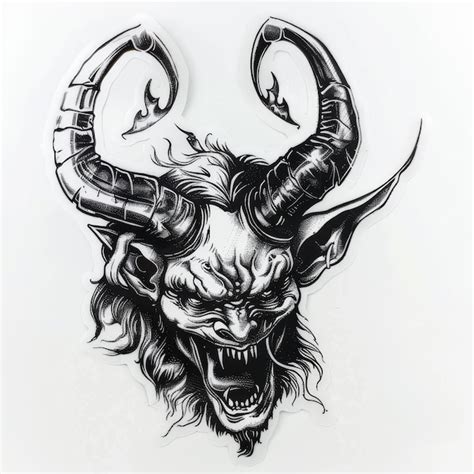 drawing   monster  horns  horns premium ai generated image