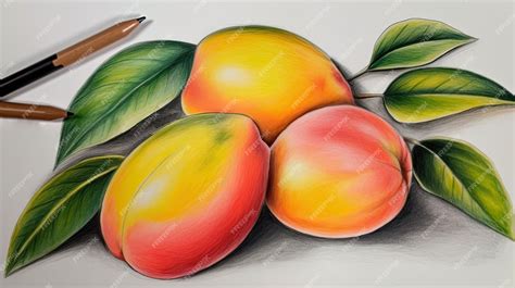 Premium AI Image | 3D Art Image of Realistic Drawing Peach Leaves with ...