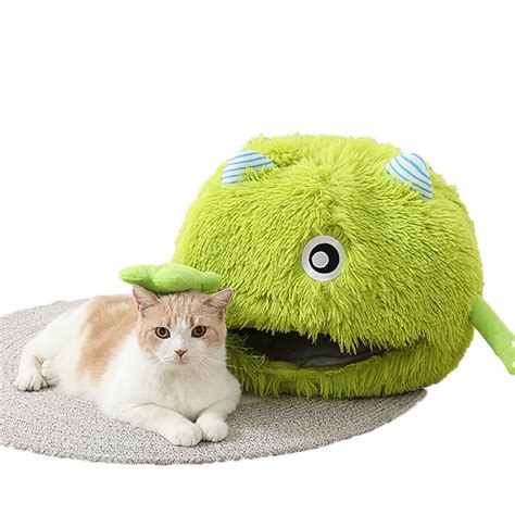 KYAIGUO Indoor Plush Cat Bed Large Covered Cat Bed Ultra Soft Cat ...