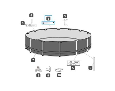 Barra Superior Bestway Para Piscina Steel Pro Max Redonda M X M