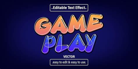 Efecto De Texto De Juego Estilo De Texto Editable Vector Premium