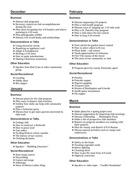 Ideas For 4 H Club Meetings 4 H Volunteer Leaders Series 4 H