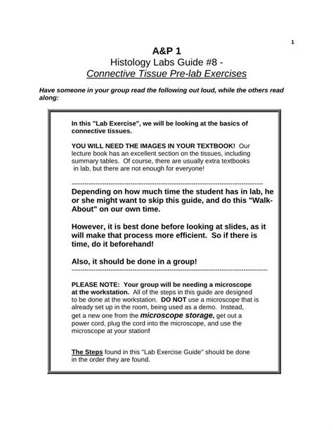 Pdf A P Histology Labs Guide Connective Tissue Pre Lab