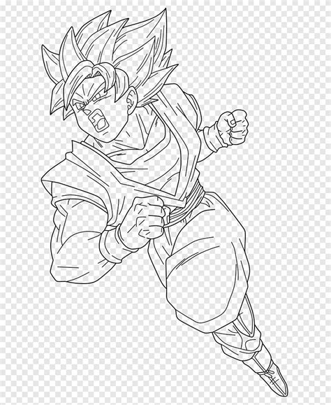 Arte De L Nea Goku Vegeta Gohan Super Saiyan Goku Ngulo Blanco Png