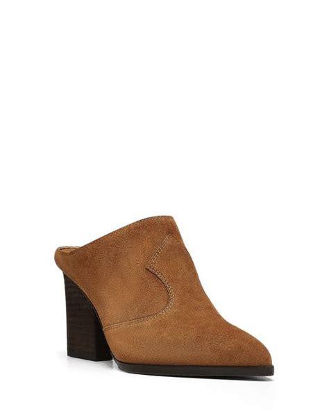 Donald J Pliner Suede Vama Heeled Mule In Saddle At Nordstrom Rack In