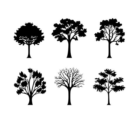 tree icon silhouette set 37274257 Vector Art at Vecteezy