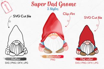 Super Dad Gnome Watercolor Outline Color By Apixsala Tpt