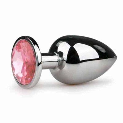 Plug Anal Met Lico Grande Prateado Rosa Prazer Intenso Sex Shop