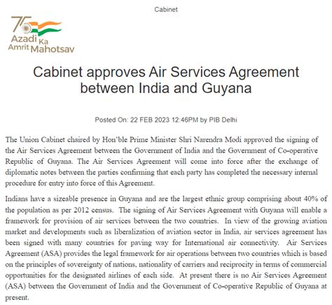 Union Cabinet Chaired By PM Modi Approved The Signing Of The Air