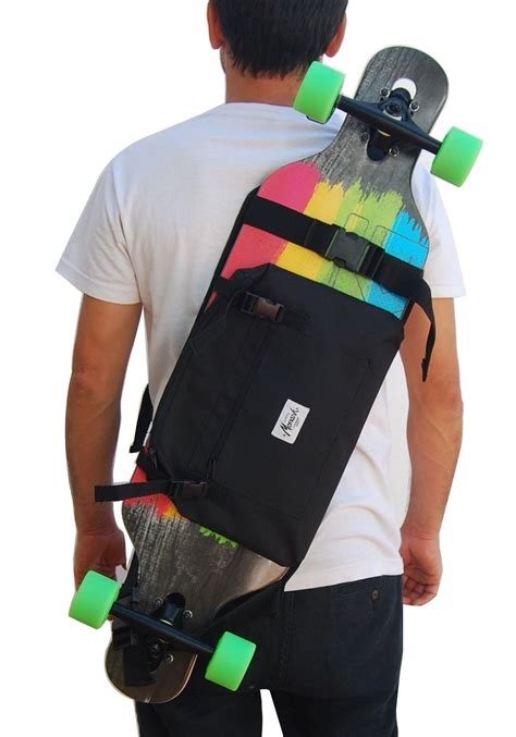 Backpack For Longboard And Electric Longboard Bag In Black Color