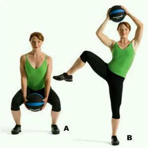 Medicine Ball Squat With Side Crunch By Sonia R Exercise How To Skimble