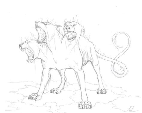 Cerberus Easy Coloring Pages