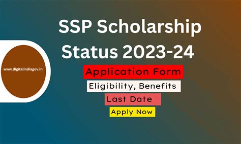 SSP Scholarship Status 2023 24 Last Date Eligibility Benefits