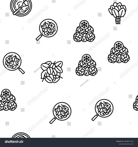 Spinach Healthy Eatery Ingredient Vector Seamless Stock Vector (Royalty