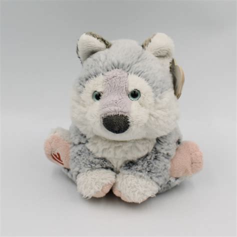 Doudou Peluche Chien Husky Gris Blanc Bussi Trudi