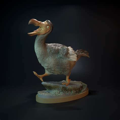 3d Printable Dodo Running Prehistoric Bird By Dino And Dog