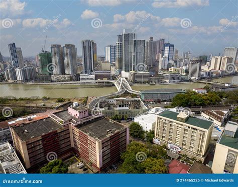 Manila Philippines Aerial Of The Binondo Skyline And The Pasig River