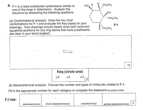 Solved Please See Attached B F Is A Tetra Substituted Cyclohexane