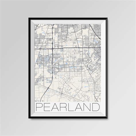 PEARLAND Texas Map Pearland City Map Print Pearland Map | Etsy