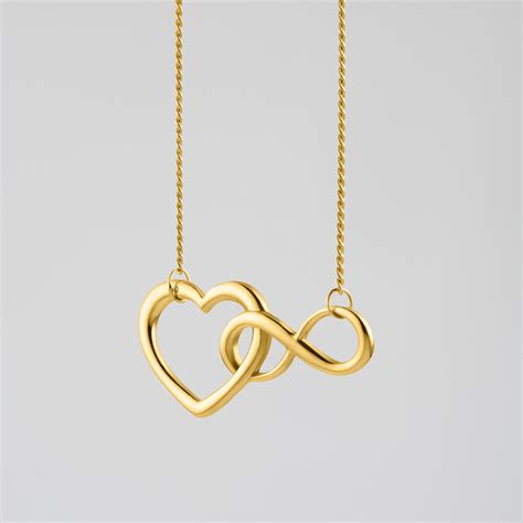 Heart and Infinity Necklace - Gold Electroplated