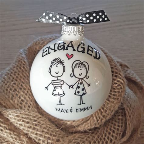 Engaged Ornament Engagement Gift Gift For Engaged Couple Gift For