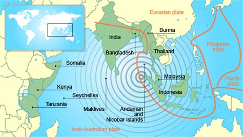 2004 Indian Ocean Tsunami Map submited images.