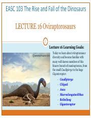 Lecture 16 Slides Pdf EASC 103 The Rise And Fall Of The Dinosaurs