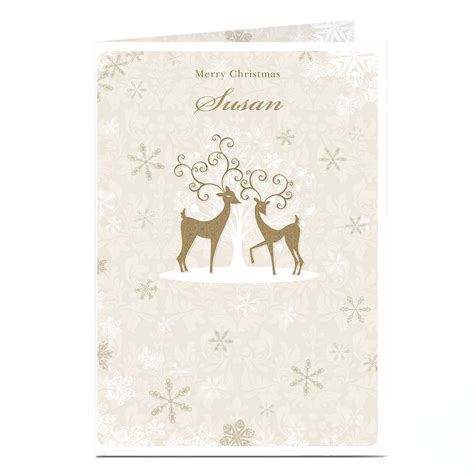 Buy Personalised Christmas Card Golden Reindeer For Gbp 1 79 Card Factory Uk