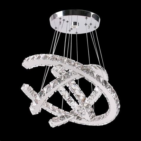 Lustres Modernes En Cristal Lampe Suspension En Cristal Anneaux