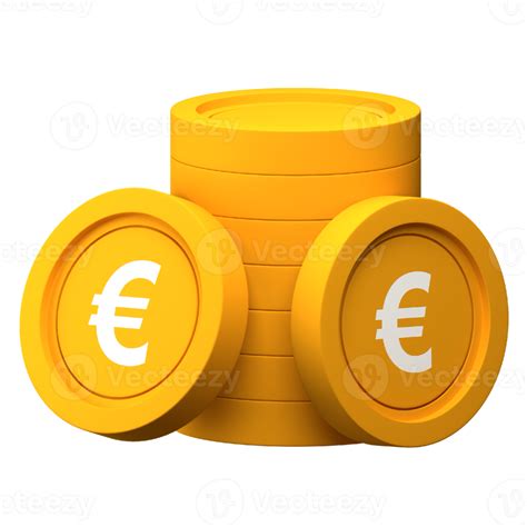 Euro Coin Stack D Icon For Finance Or Business Illustration Png