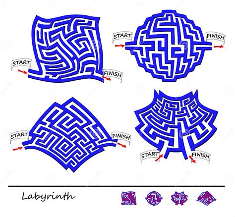 Logical Puzzle Game With Labyrinth For Children And Adults Set Of