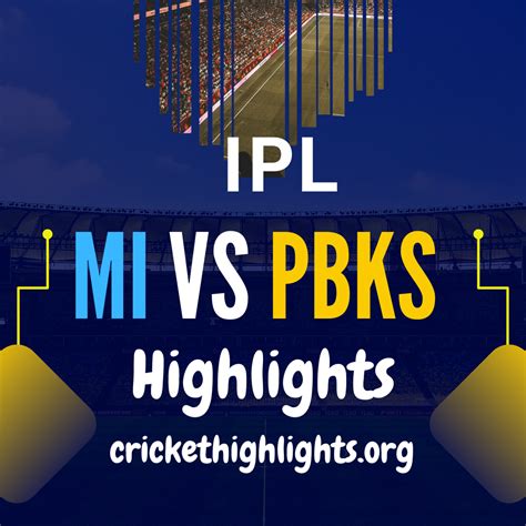 MI Vs PBKS IPL Highlights Cricket Highlights