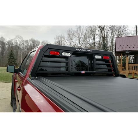 Magnum Truck Racks Headache Rack Louvered Aluminum Black Matte Powder