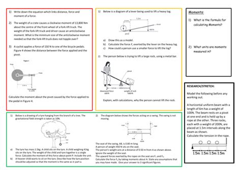 Moments Gcse Questions Teaching Resources