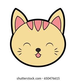 Cute Cat Face Cartoon Stock Vector (Royalty Free) 650476615 | Shutterstock