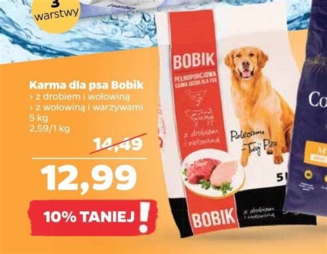 Karma dla psa z drobiem i wołowiną Bobik cena promocje opinie