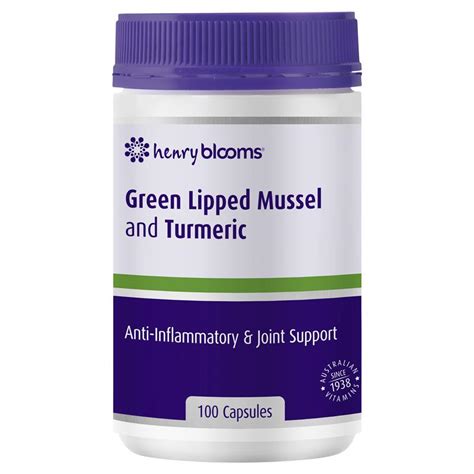 Buy Henry Blooms Green Lipped Mussel Mg With Turmeric Mg