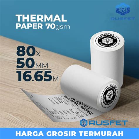 Jual Paper Thermal Kertas Termal Printer Struk Kasir Barcode Rusfet