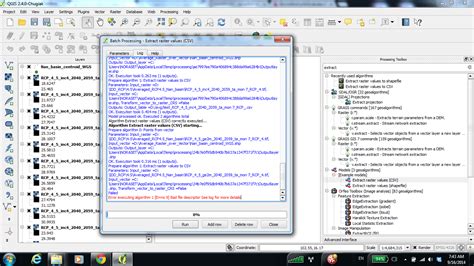 Error On Extract Raster Values To Csv In Batch Process In Qgis Hot