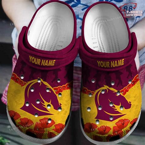 Personalized Broncos NRL Anzac Day Crocs Crocband Shoes T Shirts Low