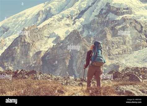 Hike in Himalayas Stock Photo - Alamy