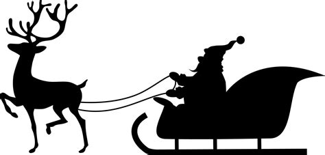 Black Santa sleigh silhouette 13123875 Vector Art at Vecteezy