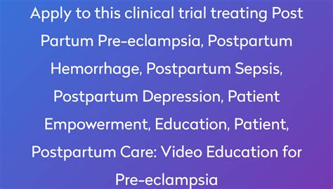 Video Education For Pre Eclampsia Clinical Trial 2024 Power